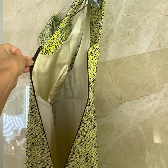 Chris Benz Rare Vogue Runway Dress - Size 4 Neon Green Tweed, USA Holiday Party - Picture 7 of 8